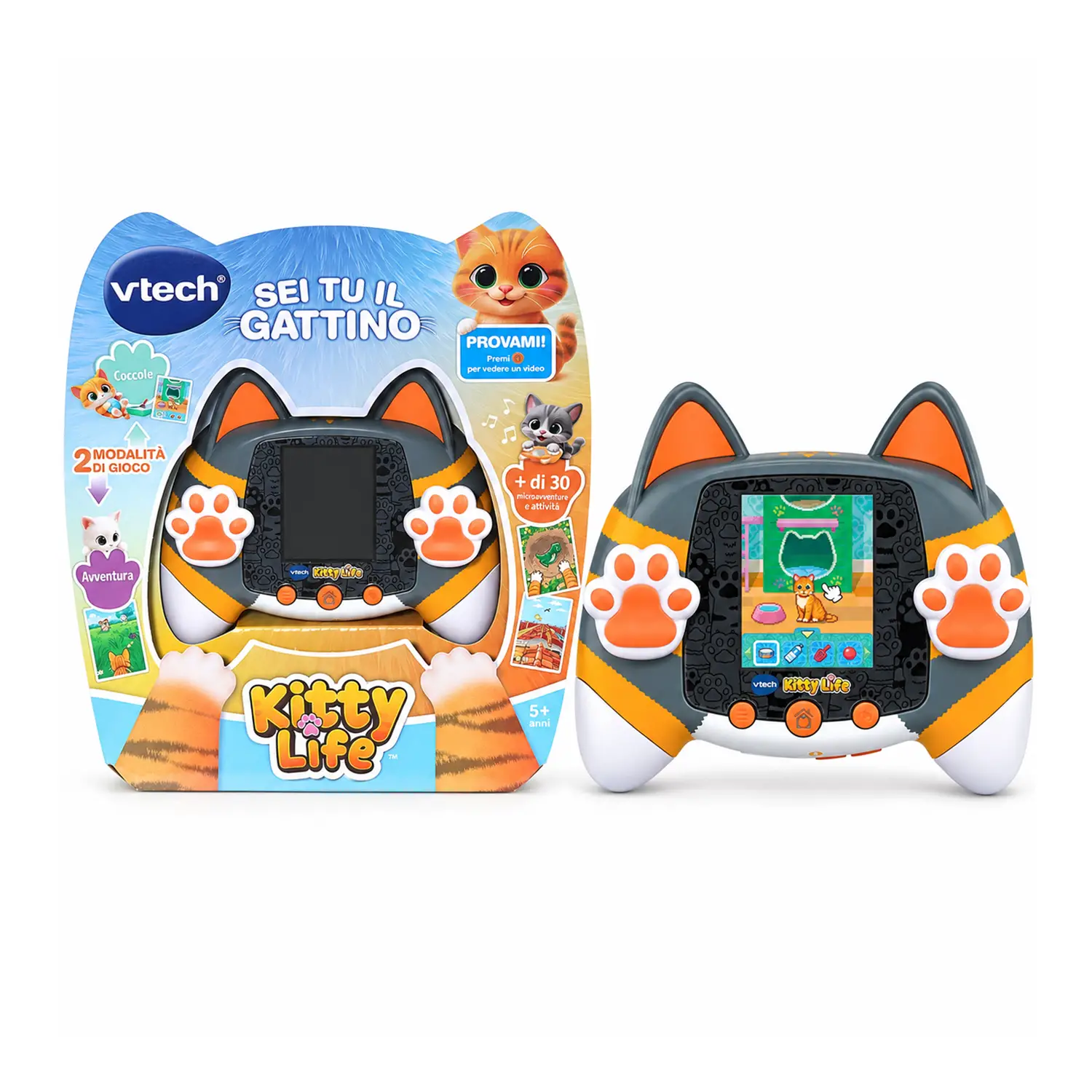 Kidipet - Kitty Life - Grigio Console Tascabile Gattino Virtuale 30+ Attività - giochi elettronici