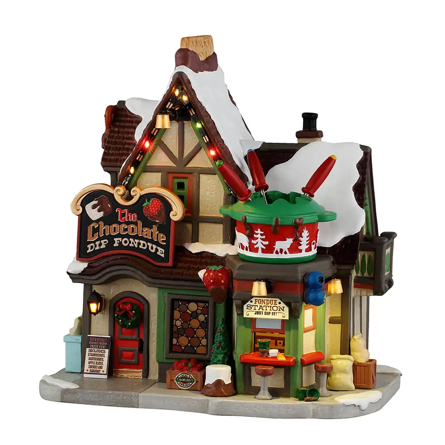 Lemax The Chocolate Dip Fondue 55355 – Cioccolateria Natalizia Luminosa - scene e villaggi