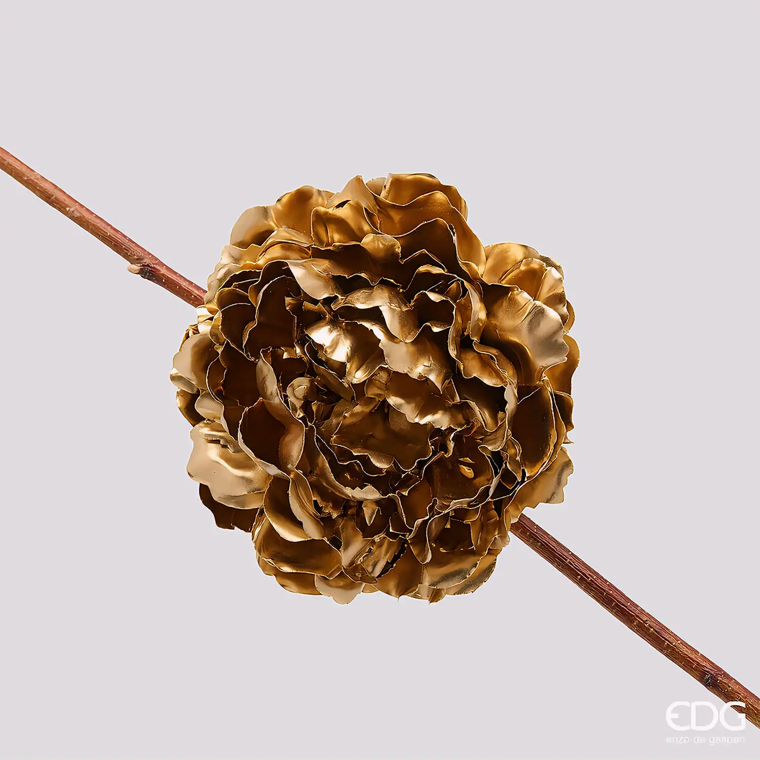 Peonia Natalizia EDG Glossy Oro con Clip Ø 17 cm - fiori e ghirlande