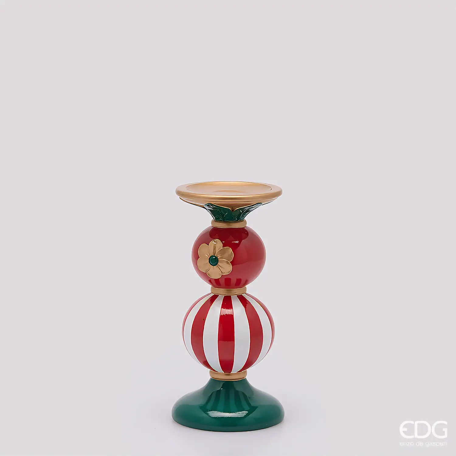 Portacandela Sfere EDG Rosso e Verde H 23 cm - addobbi casa