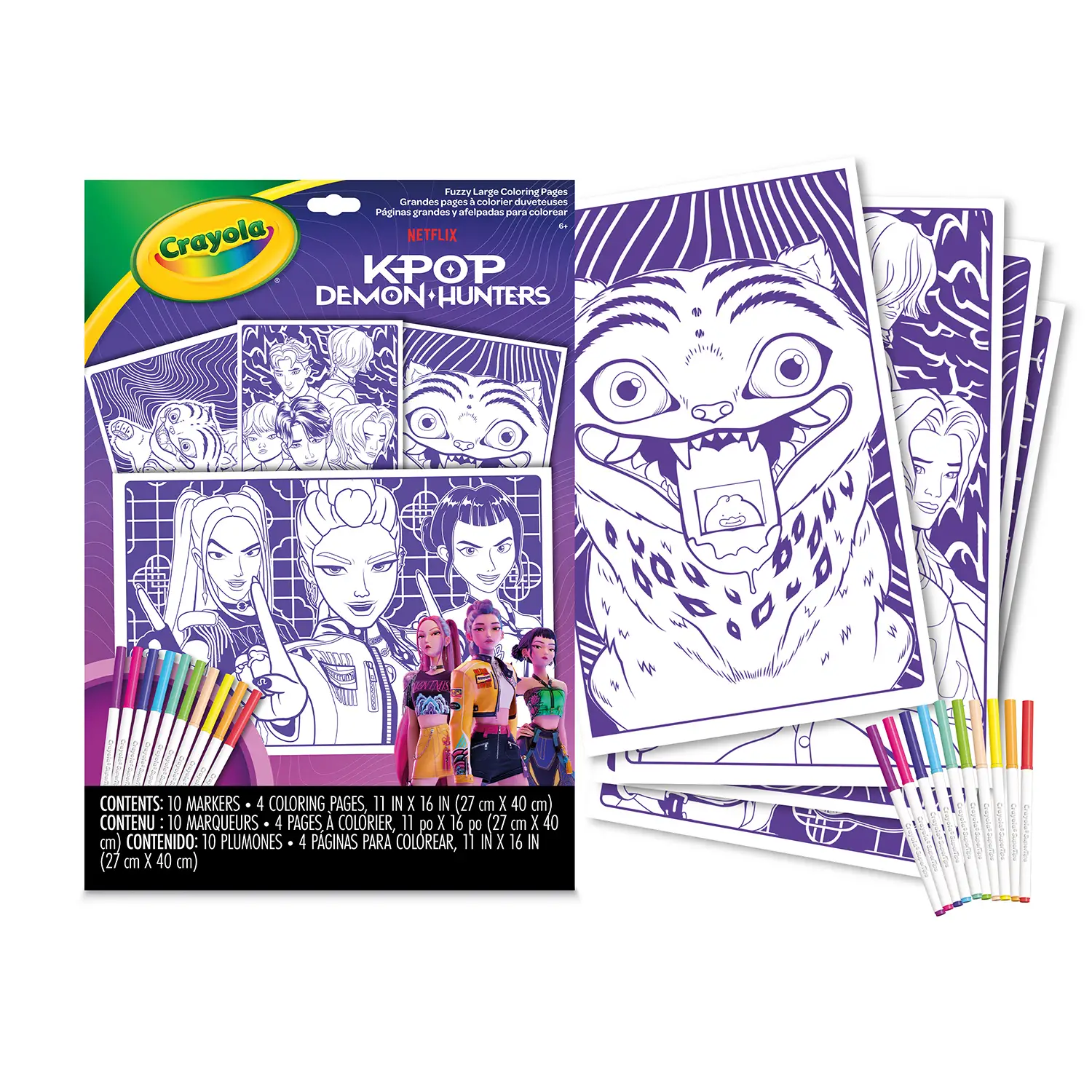 KPop Demon Hunters Set Creativo Con Maxi Pagine Da Colorare - creatività