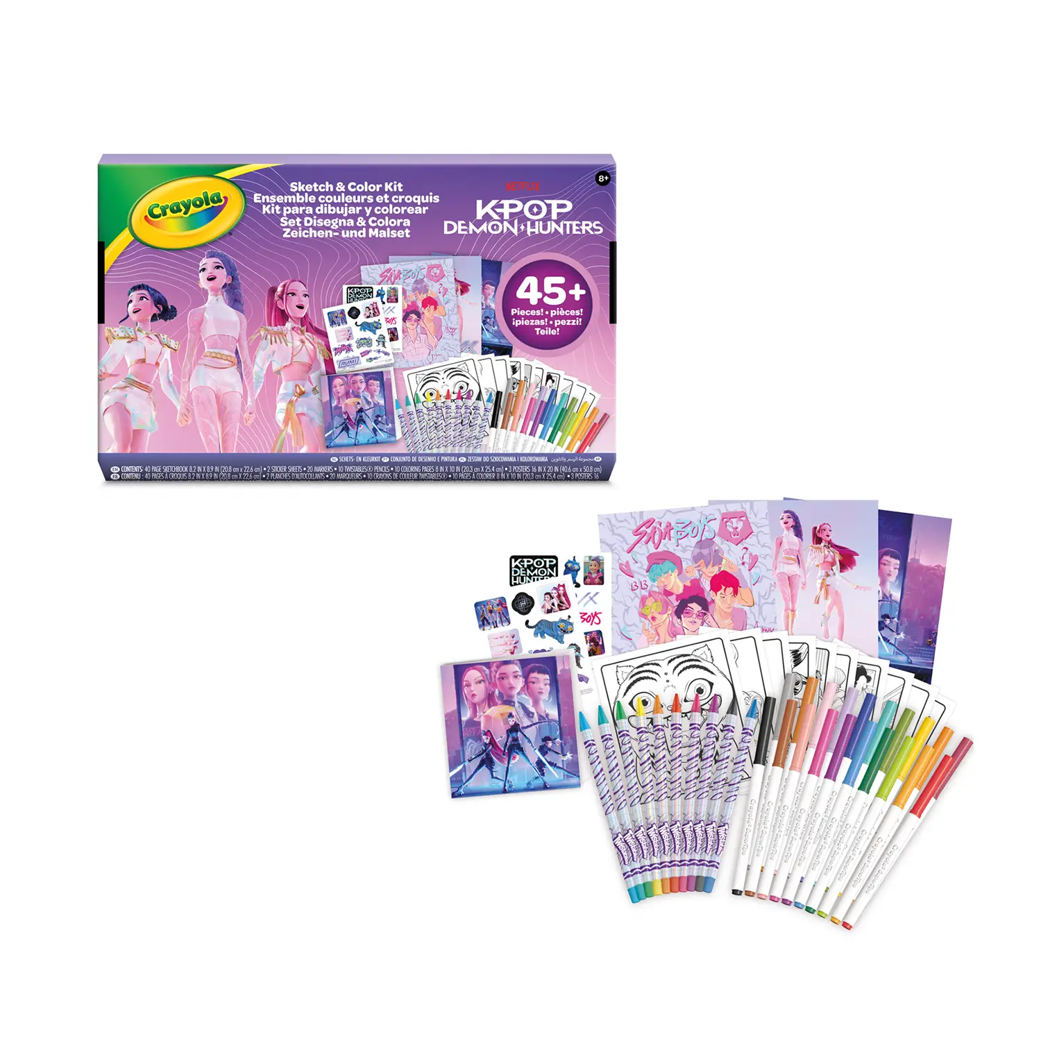 KPop Demon Hunters Maxi Kit Colora & Disegna - creatività
