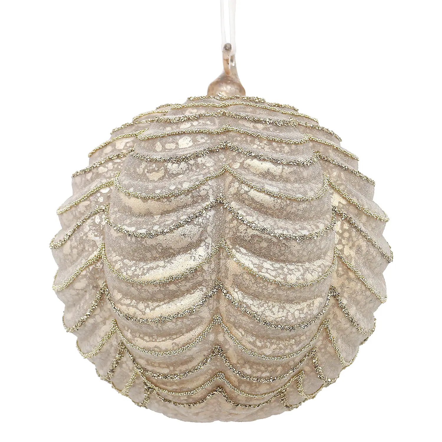 Sfera Natalizia Vetro Layers Champagne Ø150 Cm - addobbi albero