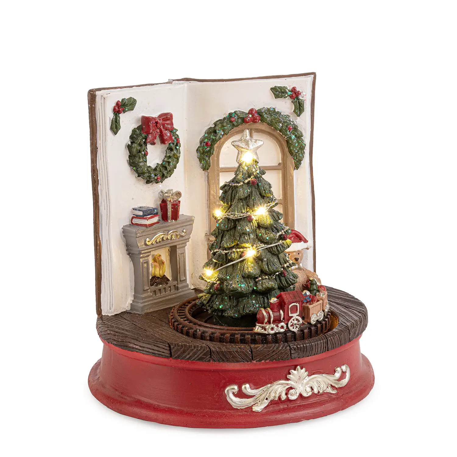 Decorazione Pino Holly Libro con LED - addobbi casa