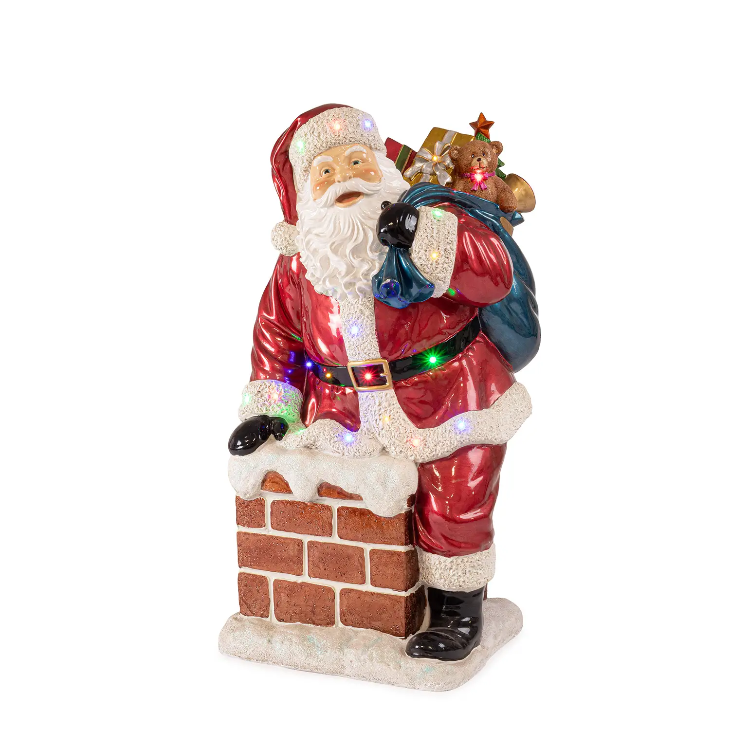Babbo Natale Sam con Sacco 118 Cm con LED - addobbi casa