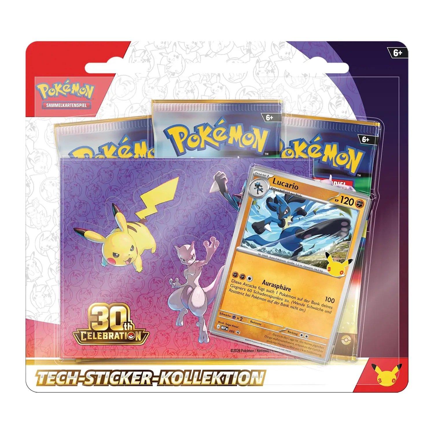 Pokemon 30° Anniversario - Collezione Con Adesivi Lucario - giochi di società