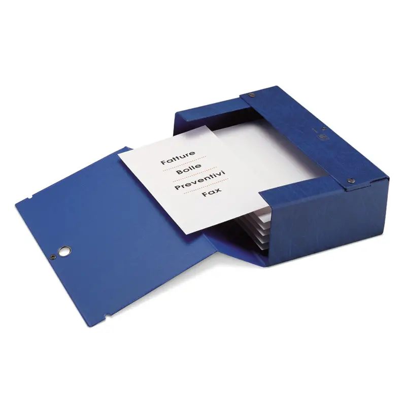 Cartella Progetto Big Blu – Scatola Archivio con Dorso 8 cm e Chiusura con Bottoni - Archiviazione