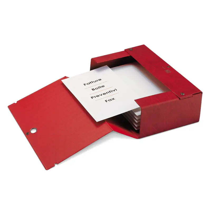Cartella Progetto Big Rosso – Scatola Archivio con Dorso 8 cm e Chiusura con Bottoni - Archiviazione