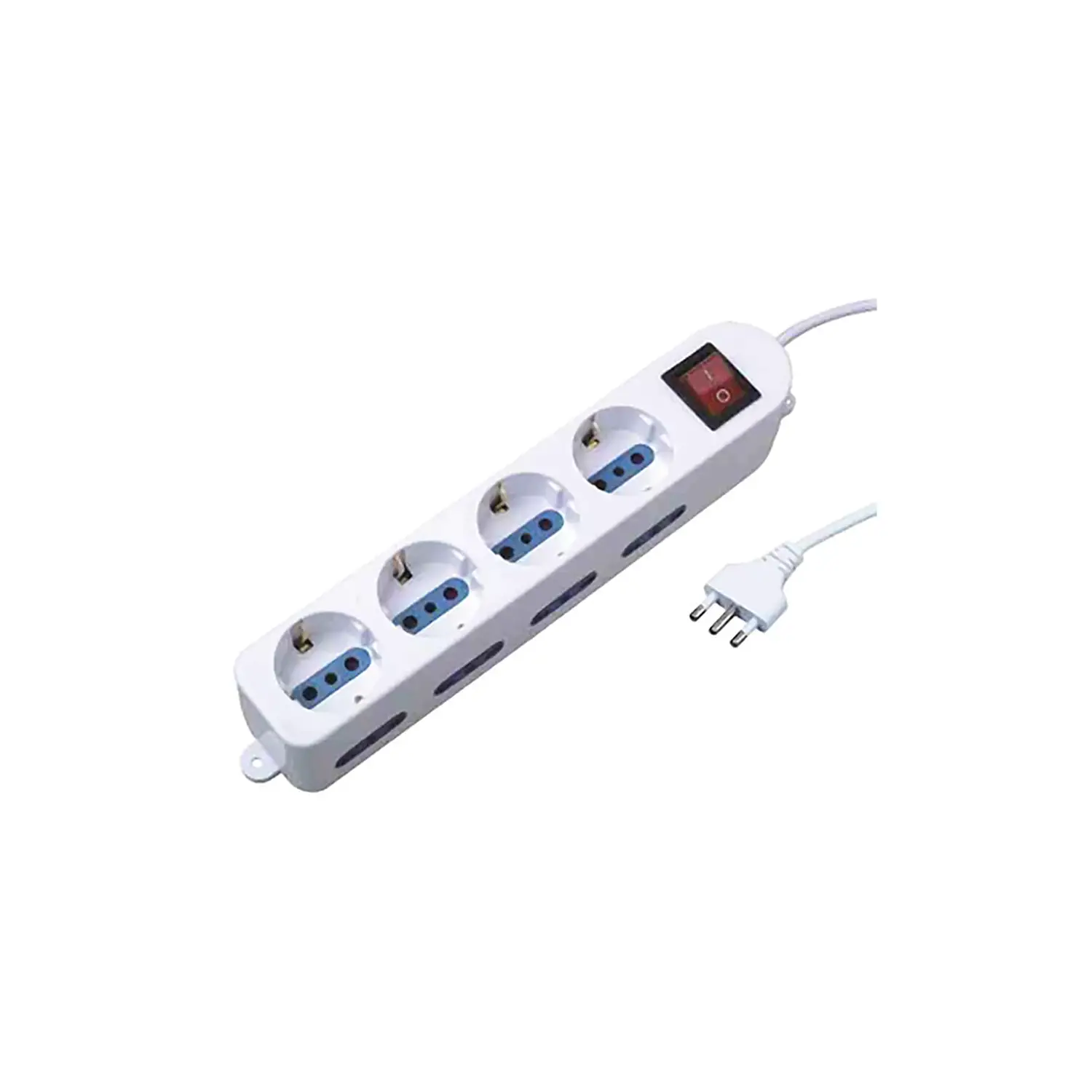 Prolunga Multipresa 4 Shuko Bipasso + 8 Bipasso Carico Max 2500w Cavo 1,5mt - Accessori ufficio