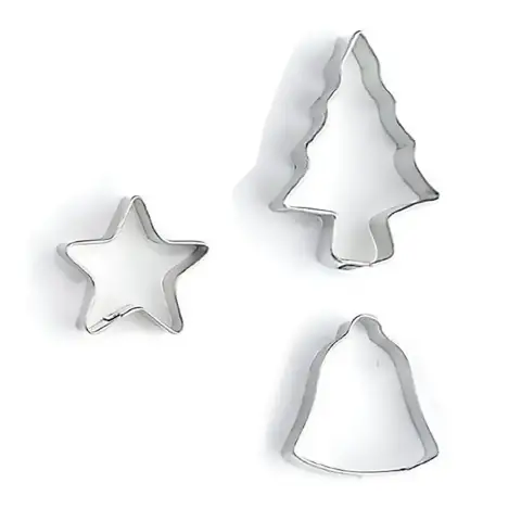 Set 3 Formine In Acciaio Grandi Stella - Abete - Campana