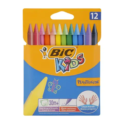 Pastelli colorati Plastidecor Bic - 12 PZ.