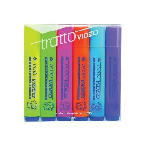 Evidenziatore Tratto Video Astuccio 6 Colori