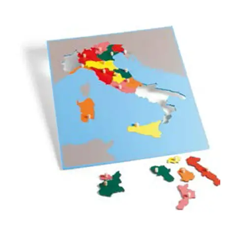 Italia, Incastro Montessori Con Fondo Trasparente