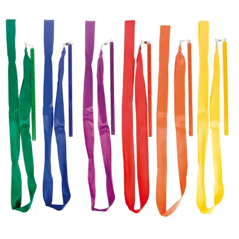 Nastri per Ritmica con Bacchette 4mt 6 Pezzi