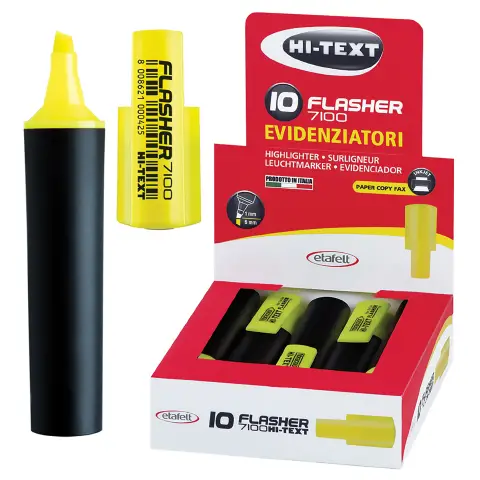 Evidenziatore Flasher 10 Pezzi Giallo