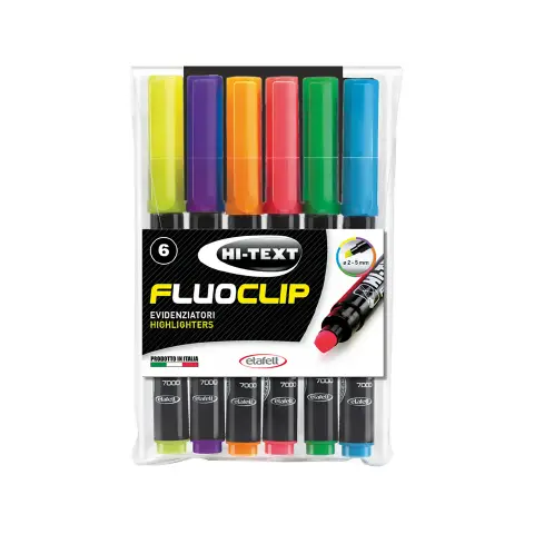 Evidenziatore Fluoclip 6 Colori