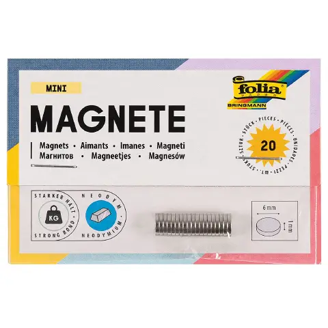 Mini Dischetti Magnetici 6 mm. 20 Pezzi