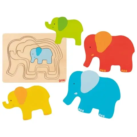 Puzzle Elefanti a Strati