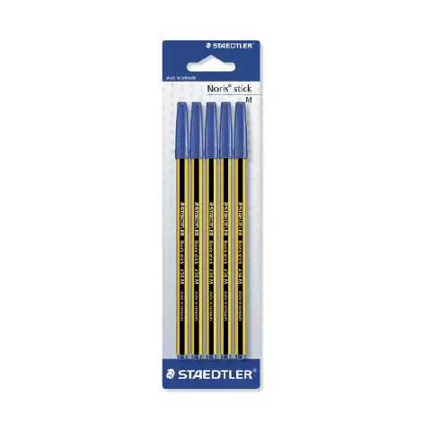 Penna a Sfera Blu Blister da 5 Pezzi