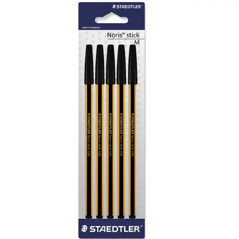 Penna a Sfera Nera Blister da 5 Pezzi