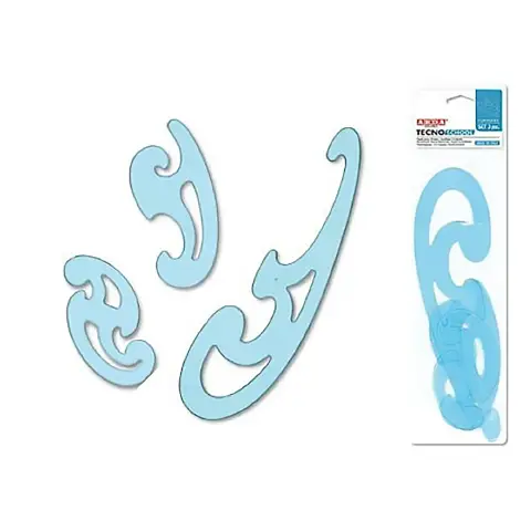 Curvilinee Tecnoschool Set 3 Pezzi