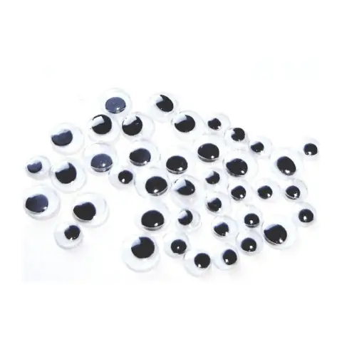 Occhi Neri Adesivi Tondi 10mm. 28 Pezzi
