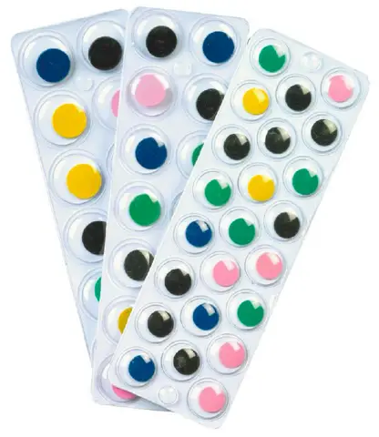 Occhi Colorati Adesivi Tondi 7mm. 48 Pezzi