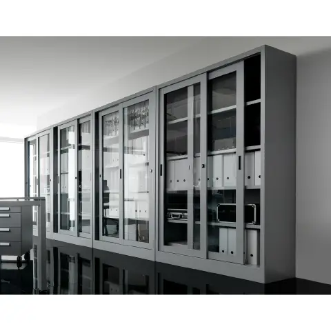 Armadio Metallico Joint 2 Ante in Vetro 150 cm.