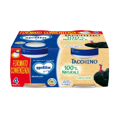 Omogeneizzato Mellin Carne di Tacchino - 4x80g