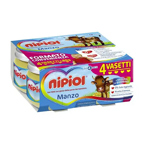 Omogenizzato Nipiol gr. 80x4 Manzo