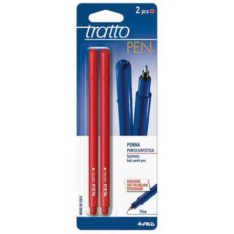 Penna Tratto Pen 2Pezzi Rosso