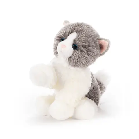 Peluche Biagio Gattino Bianco Grigio