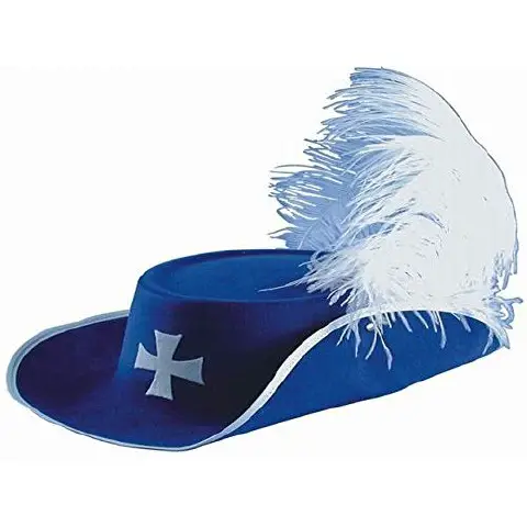 Cappello d'Artagnan in Bifloccato Blu C/