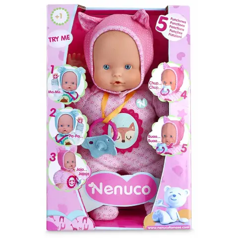 Bambola Nenuco Soft 5 Funzioni Rosa