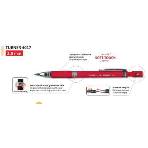 Portamine 2 mm. Turner 4017 con Tubetto 6 Mine
