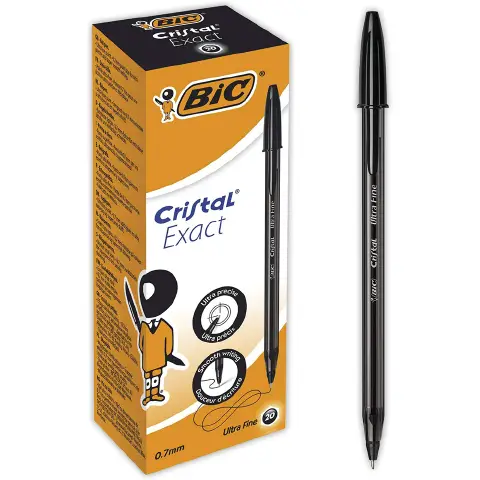 Penna Bic Cristal Exact Nera - confezione 20 pz