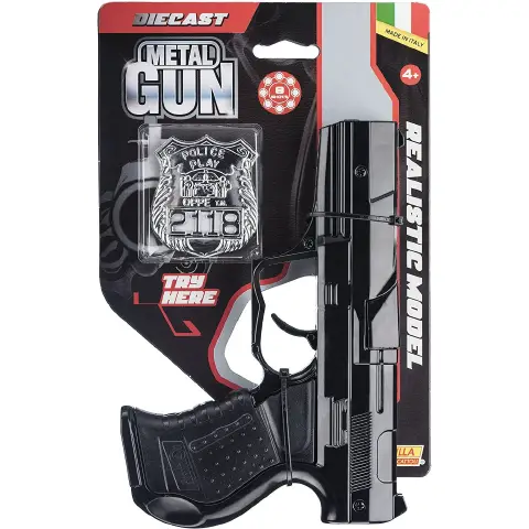 Pistola Police Black - Metal Gun