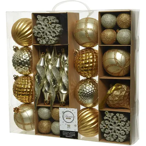 Box 50 Sfere Diametro 8cm. Gold/Colour