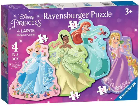 Puzzle Shaped 4 in a Box Disney Princess