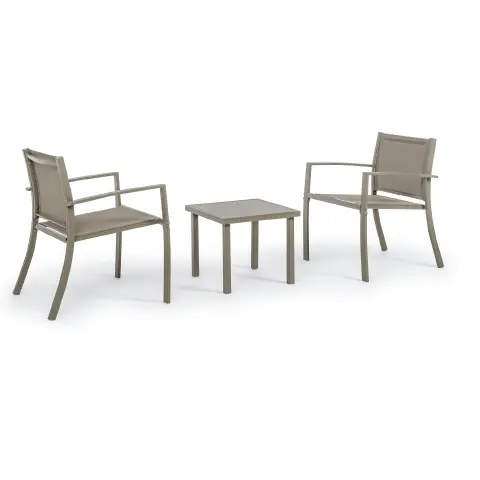 Salotto Auri Tortora Set 3 Pezzi