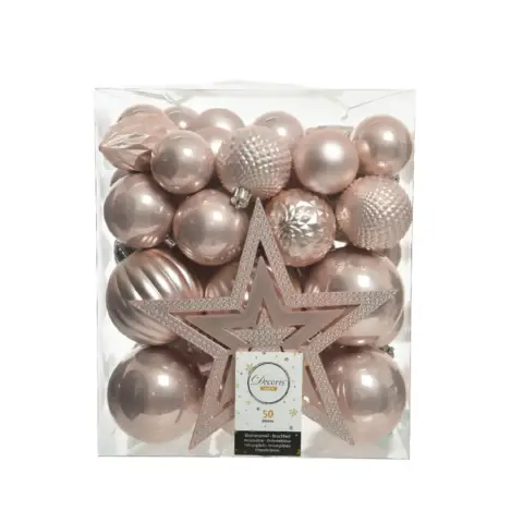 Box 50 Sfere Diametro 8 cm. Blush Pink