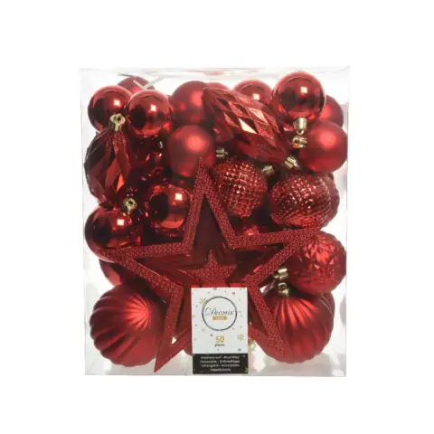 Box 50 Sfere Diametro 8 cm. Christmas Red
