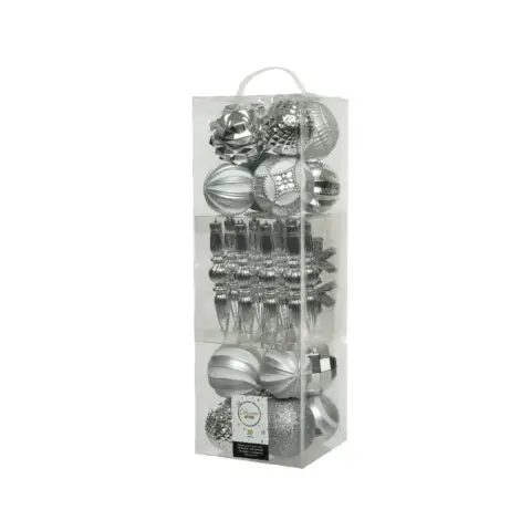 Box 30 Sfere Diametro 8 cm. Silver