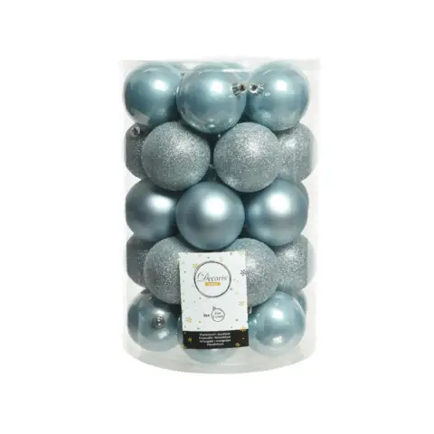 Box 34 Sfere Diametro 8 cm. Misty Blue