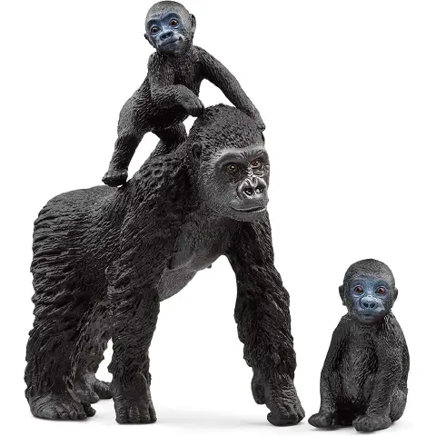 SCHLEICH FAMIGLIA DI GORILLA DELLA PIANURA