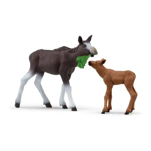 Schleich Femmina Di Alce Con Cucciolo