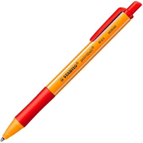 Penna a Scatto Stabilo Pointball Rosso