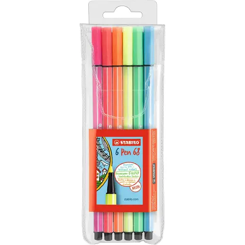 Stabilo Pen 68 Fluo Astuccio da 6 Pezzi