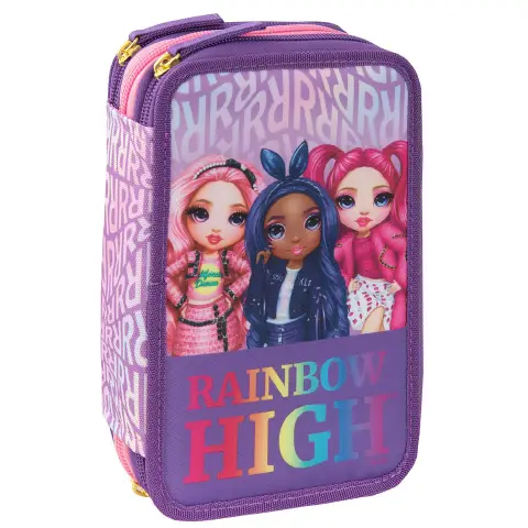 Astuccio Scuola 3 Zip Rainbow High