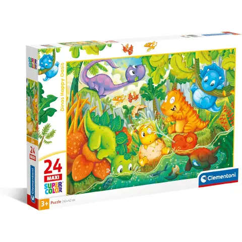 Puzzle 24 Pezzi Maxi Dinos Happy Oasis